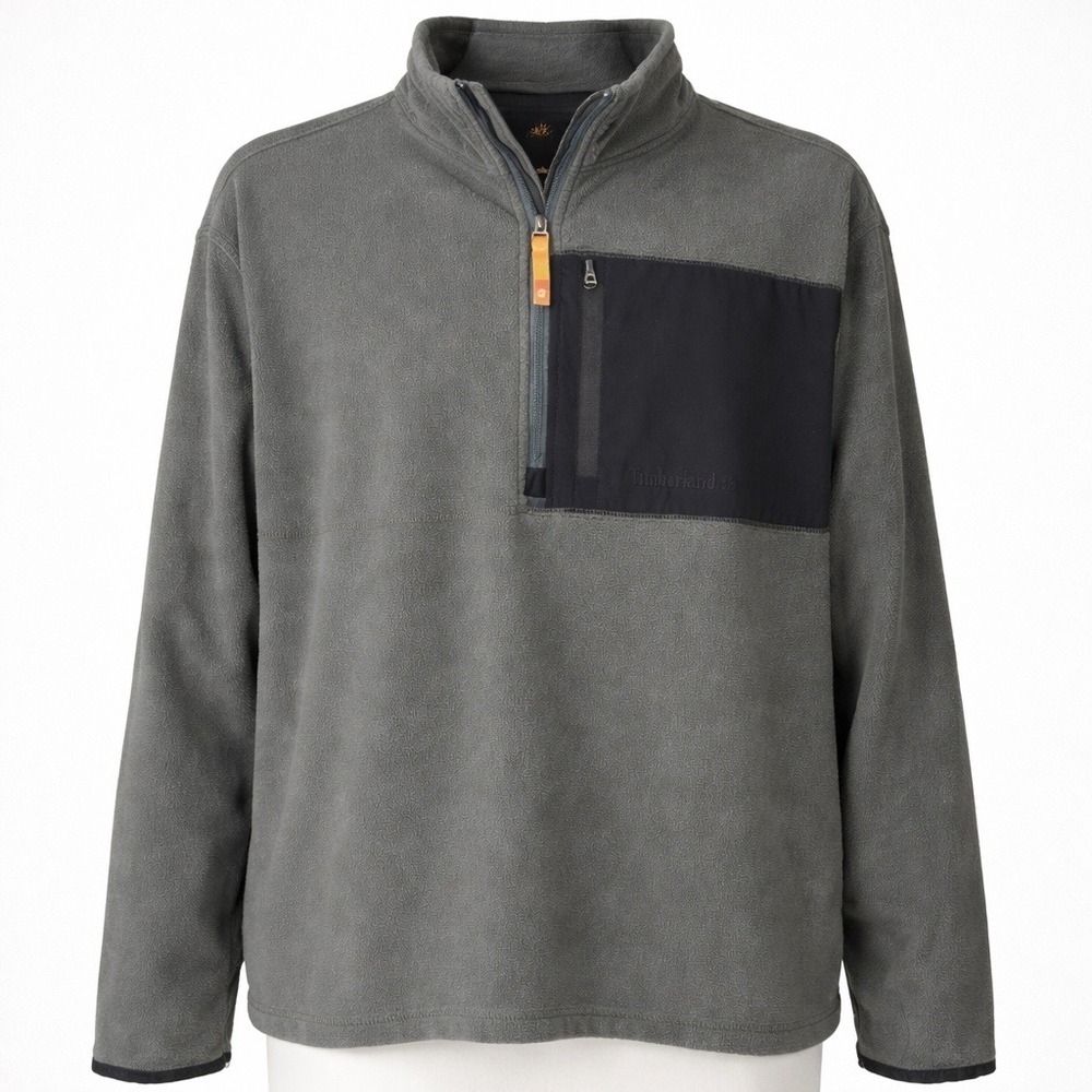 Timberland Mens 1/4 Zip Fleece Jacket Size XL Gray‎ Pullover Gorpcore Outdoor